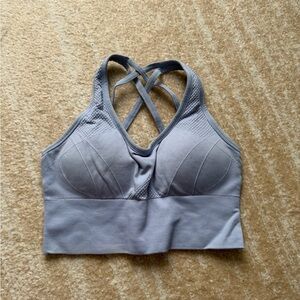 Zella Cross-Back Gray Sports Bra
